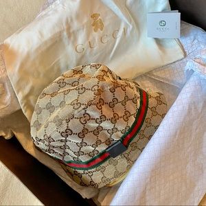 Gucci Kids Beige and Brown Bucket Hat